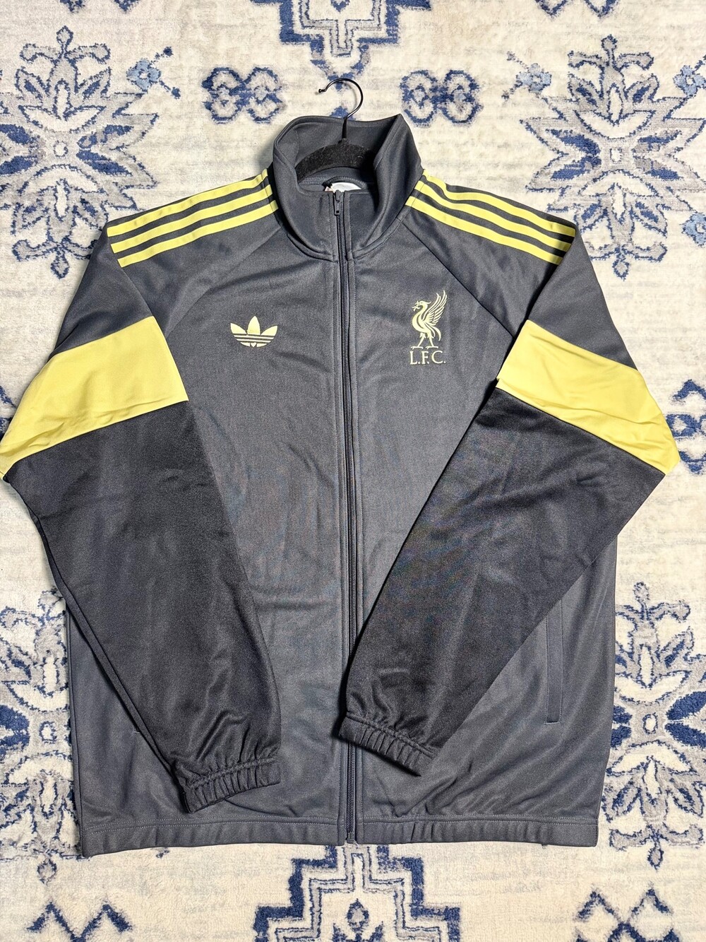 adidas Liverpool FC ALL Sizes Available Black and Yellow Track Jacket Full Zip
